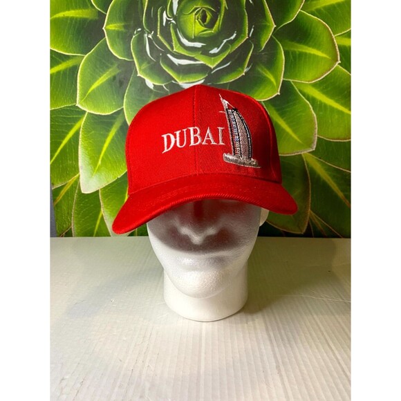 Dubai Burg Al Arab Ball Cap Hat Adjustable Hook and Loop Strap Baseball Cap Red - Picture 1 of 5